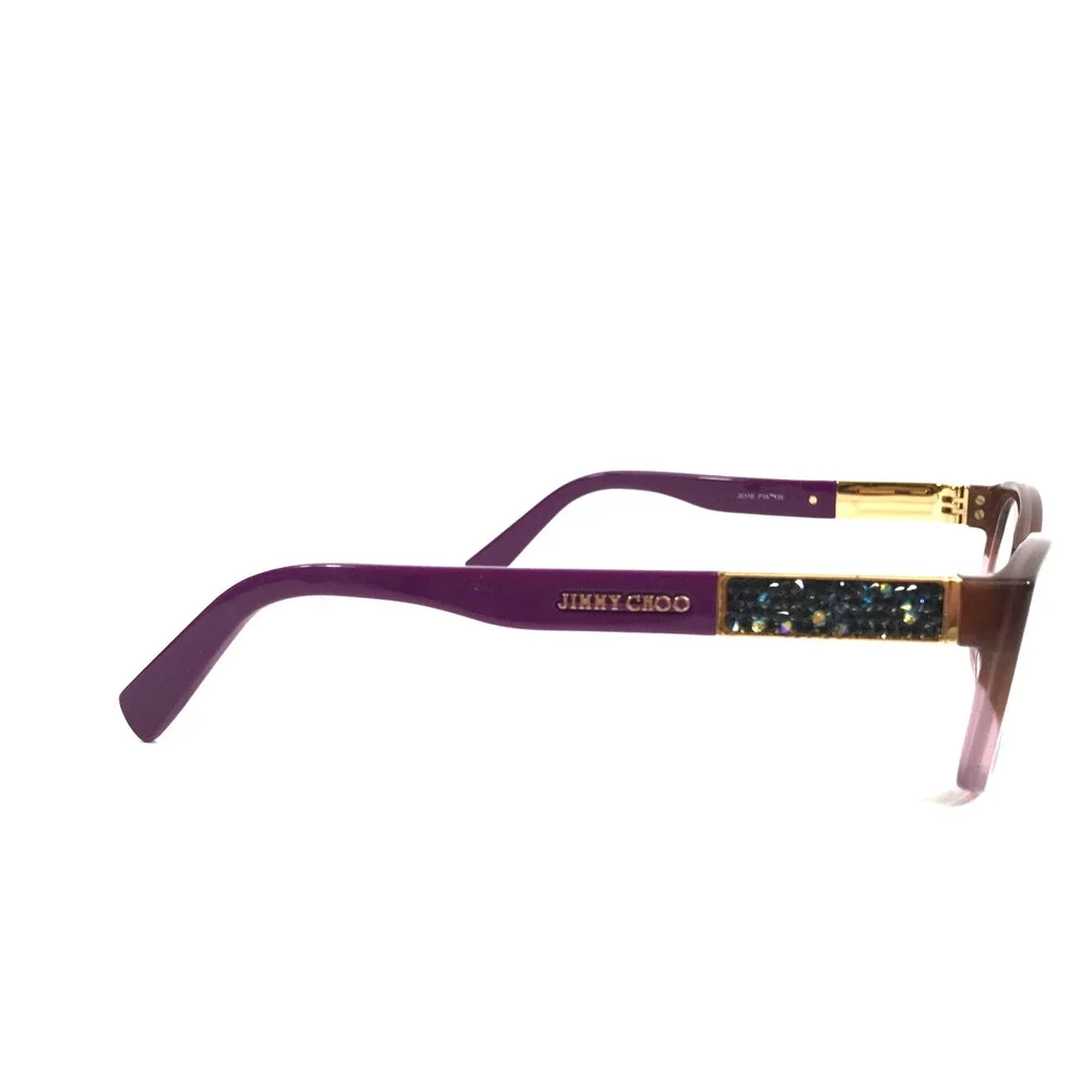 Jimmy Choo Eyeglasses Frames JC110 F1A Brown Pink Purple Fade Crystals 53-15-135